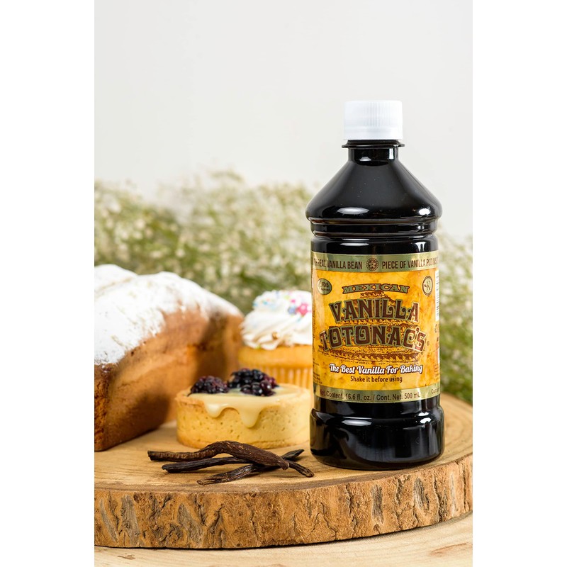 Totonac's Pure Vanilla (500ml) 16.65 Fluid Ounces Great Mexican Vanilla
