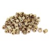 uxcell M3x5mm(L)-5.4mm(OD) Metric Threaded Brass Knurl Round Insert Nuts 100pcs