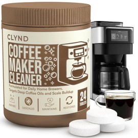 Coffee Maker Cleaner and Descaler Tablets 24-Pack, Residue-free, Compatible with Nespresso, Ninja, Multi-cup, Single-serve, Delonghi, Espresso Machine, Keurig, Coffee Pot Cleaner Cleaning Tabs