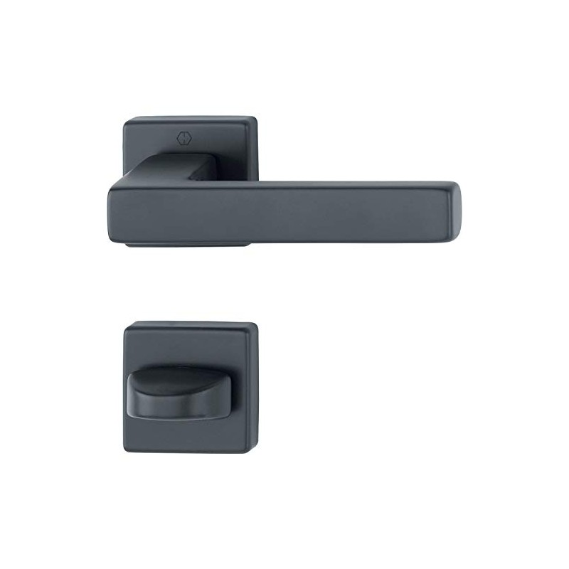 HOPPE Austin Handle Set on Rosette Toilet Aluminium Black