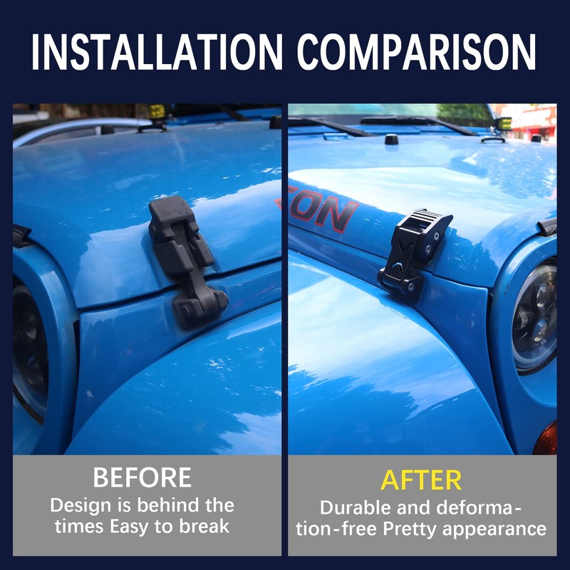 Brangstak Hood Latch is Adjustable and Compatible with Jeep Wrangler