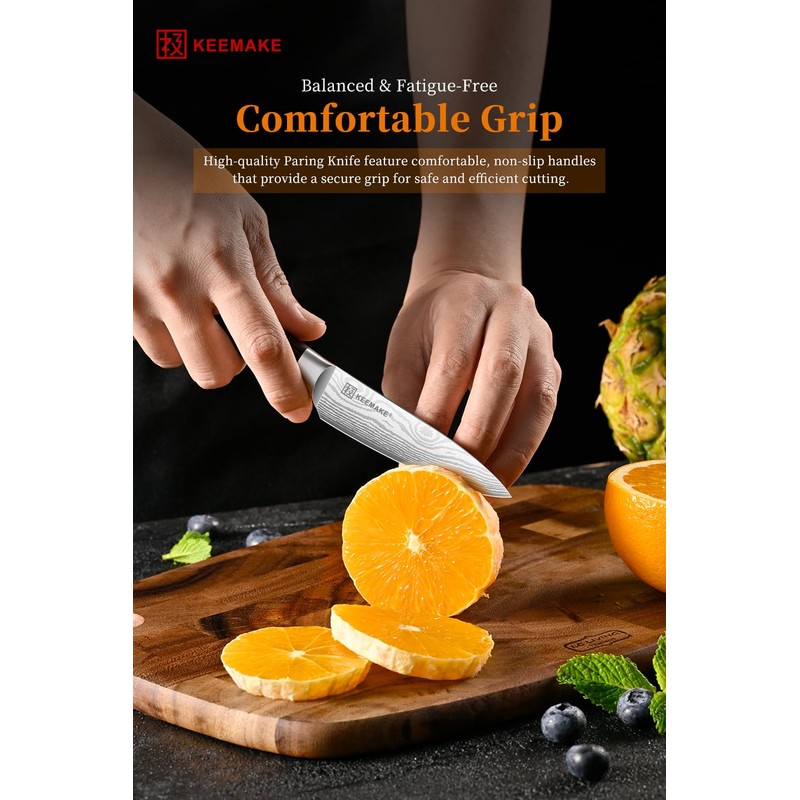 KEEMAKE Professional Paring Knife – Razor-Sharp 3.5" Fruit Knife High