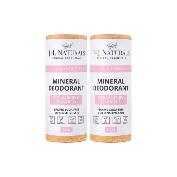 J&L Naturals Mineral Deodorant | Baking Soda-Free, 100% Natural, Sustainable