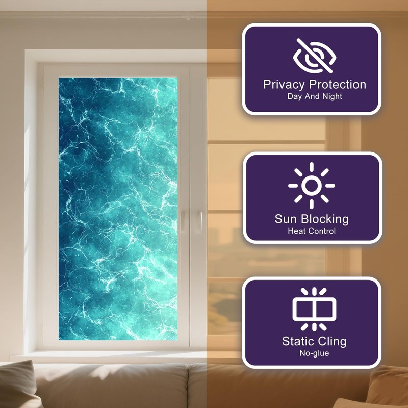 IVN Stained Glass Window Film 17.7x39.3 inch Decorative Window Privacy