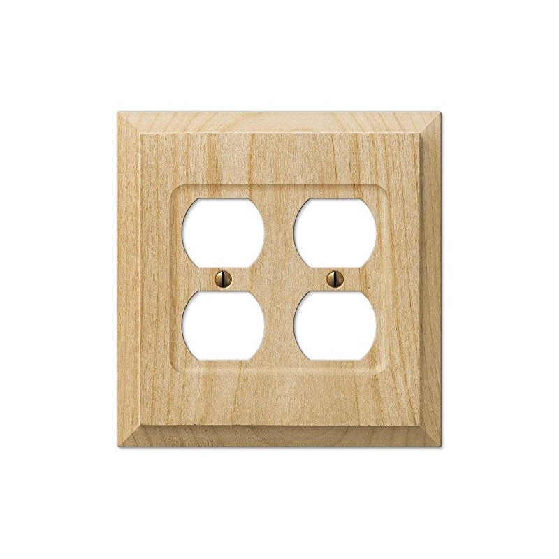 Amerelle Baker Double Duplex Unfinished Wood Wallplate