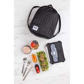 BUILT BLTLNCHBPKPBLK Puffer Rucksack Cool Bag, Plastic, 10 liters