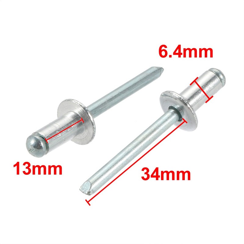 sourcingmap 20 Pcs 6.4mm x 13mm Aluminum Open End Large