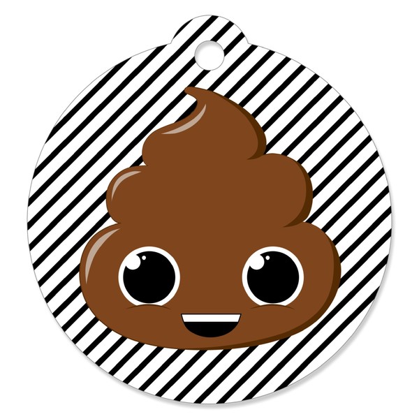 Party 'Til You're Pooped - Poop Emoji Party Favor Gift Tags (Set of 20)