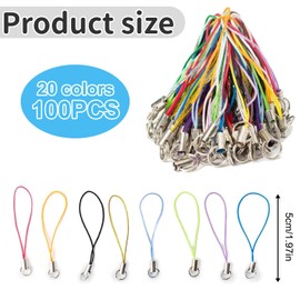 Yonfas 100 Pcs Multicolor Phone Charm Strings with Detachable Clasps for DIY Accessories