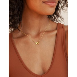 Chriscoco Necklace with Letter Silver Necklace with Letters Gold/Silver Chain Women's Hypoallergenic Heart Chain Initial Letter Silver Chain Women's - With Jewellery Box, Silver, No Gemstone