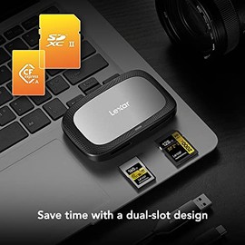 Lexar Lector Profesional CFexpress Tipo A / SD USB 3.2 Gen 2, diseñado para Tarjetas CFexpress Tipo A y SD UHS-II, velocidades de Transferencia USB de Alta Velocidad de 10 Gbps (LRW530U-RNBNG)