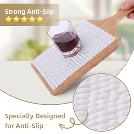 Shelf Liners for Kitchen Cabinets Non Adhesive Shelf Liner Paper Non-Slip Thickened Drawer Liner Easy to Clean for Tool Box Refrigerator with Knife and Tape Measure, Silver Geometric, 11.8 x 236.2 in