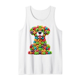 Fruit Loops Cat Fun Tank Top, White