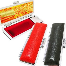 Hankoya Daisho Seal Hanko Black Buffalo Cow Leather Case Included 10.5/12/13.5/15/16.5/18mm Seal Case Real Seal Bank Seal (0.5 inches (13.5 mm)