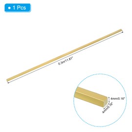 PATIKIL 5/32 x 5/32 x 12" C360 Brass Square Bar, Solid Flat Mill Stock for Crafting Maintenance Electrical Architectural Decoration, Brass