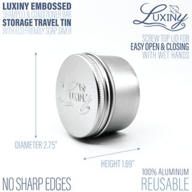 Luxiny, soporte para barra de champú con almohadilla protectora de jabón, uso para almacenamiento de ducha y como un estuche de viaje sólido para champú y acondicionador, extiende la vida útil de tus barras (2 recipientes resistentes a la corrosión, 2 el