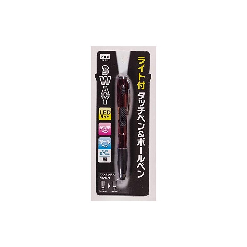 Multi-functional Pen LED Light + Stylus Pen + 0.7mm Black