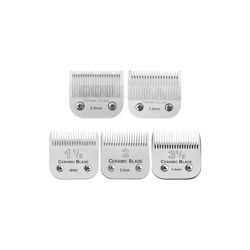 5 Pcs Professional Detachable Replacement Ceramic Blades set,compatible with Andis