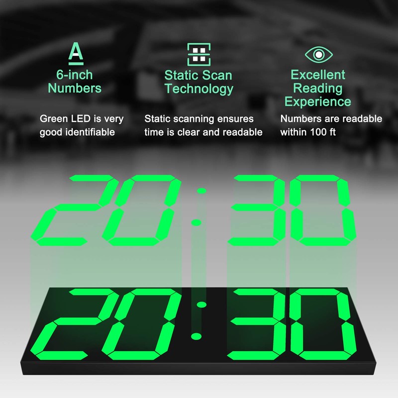 CHKOSDA LED Large Digital Wall Clock, Oversize Wall Clock with