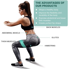 ANNA TOSANI Bandas de Resistencia (Set de 3), Bandas Elasticas de Fitness para Yoga, Pilates, Estiramientos Bandas Antideslizantes de Ejercicios para Fuerza de Piernas y Glúteos