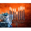 6 Pack 10 Inch Navy-Blue Spiral Taper Candles for Hanukkah