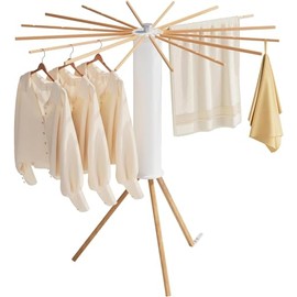 MLHpeak Tripod Clothes Drying Rack, Garment Rack Portable and Collapsible Space Saving Compact Laundry Drying Rack - Drying Rack for Apartments Balcony Bedroom Camping Roadtrip Aluminum