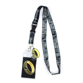 Colgante con cinta y llavero de el Señor de los anillos en porta gafete transparente para identificación