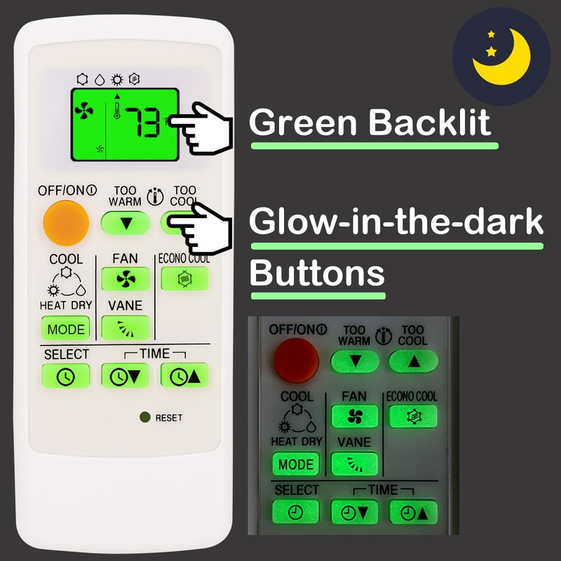 XINJISHIMIN Replacement for Mitsubishi Electric Air Conditioner Remote Control MS16A