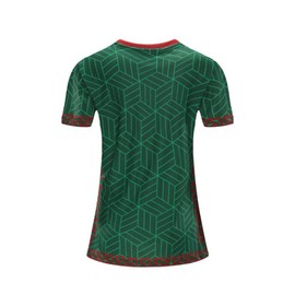 GEREISHIRE Sports Jersey for Women Summer Outdoor Breathable Football Athletic Mexico Flag Jersey T-Shirt Green M
