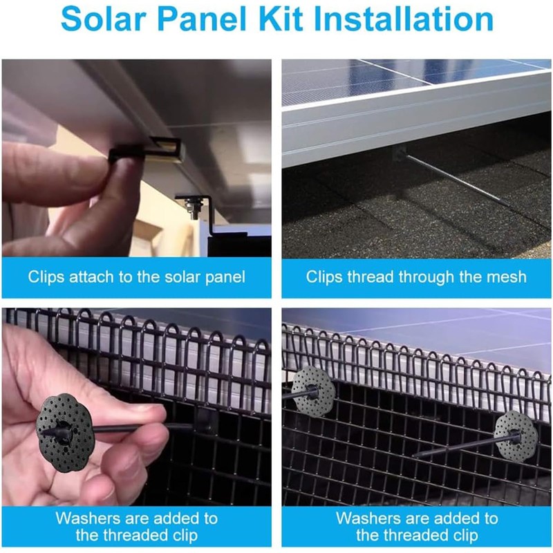 Zalizr 50 Sets Solar Panel Mesh Clips, Fence Panel Fastener