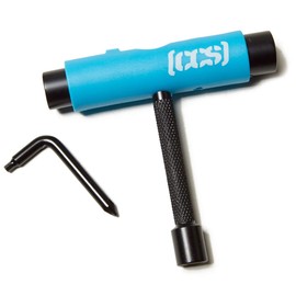 [CCS] Skateboard Tool - All in One T Tool, Metal T Tool W/Grip File, or Y Tool W/Rethreader (Blue Metal)
