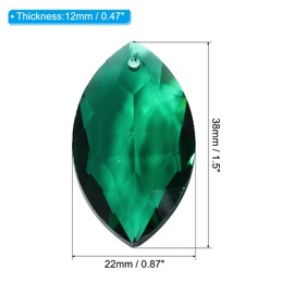 PATIKIL K9 Crystal Pendants Oval Beads, 10 Pack 38mm Chandelier Prisms Parts Hanging Beads DIY Lamp for Arts Crafts Decoration, Dark Green