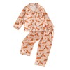 Fsadfeas Kids Girls Pajamas Baby Short/Long Sleeve Pumpkin&Turkey Print Button