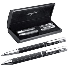 Elegant Pen Set Ferraghini Ballpoint and Rollerball Pen with Laser Engraving - in A Ansprechenden Case to Birthday F12403