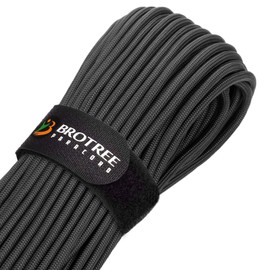 Brotree Paracord 4 mm 15 m 9 Strands 100% Nylon Rope Cords Type III for Survival, Outdoor, DIY, Breaking Load 280 kg (Black)