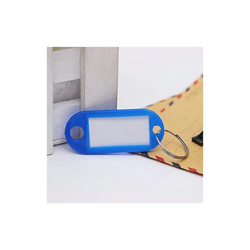 100 Pack Tough Plastic Key Tags with Label Window ID