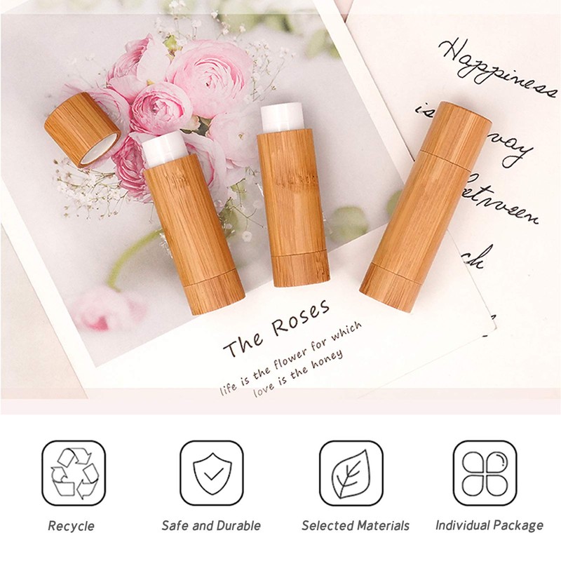 Pack of 12 Empty Lipstick Sleeves with Bamboo Bowl, MERYSAN