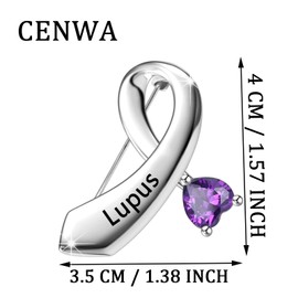 CENWA Lupus Disease Purple Ribbon Pin Lupus Awareness Gift Purple Awareness Lupus Survivor Gift (lupus BP)