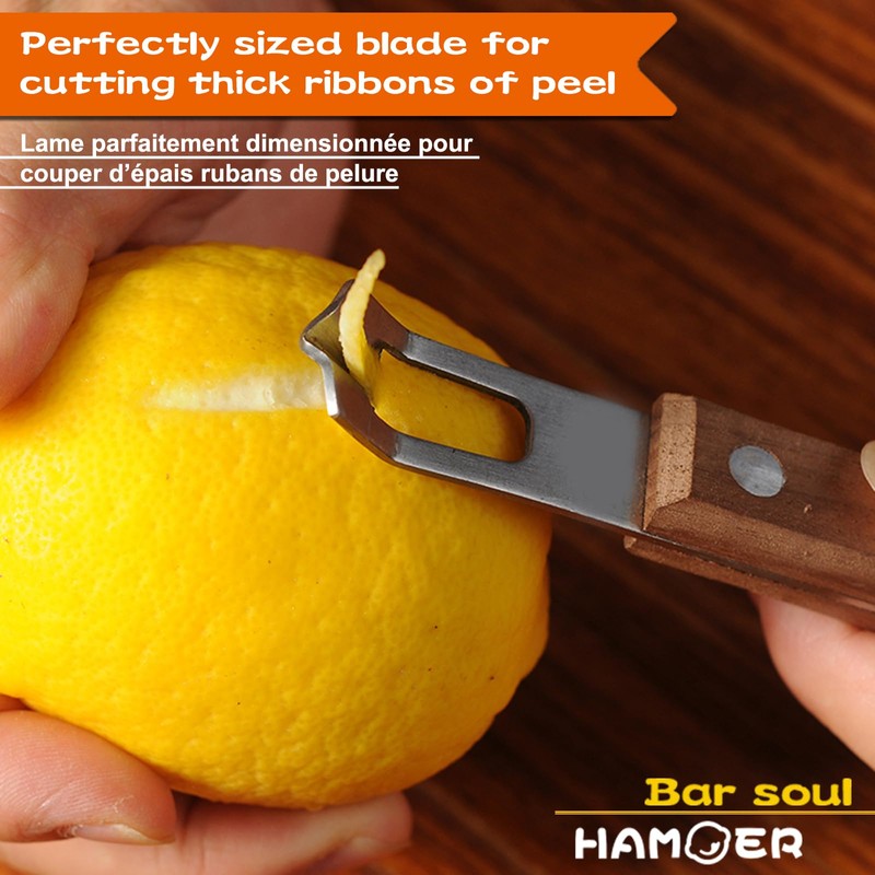HAMOER Channel Knife Zester - Fruit and Vegetable Tool for