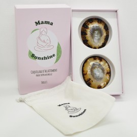 Stillmuscheln Mama Sunshine aus Perlmutt – schützt Brustwarzen – lindert und beugt Brüchen und Schmerzen beim Stillen vor – Komfort für die Mutter (L – (6/6,5 cm))
