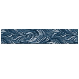 IOHEFY Blue Abstract Wallpaper Border 196x4 Inch Peel and Stick Wall Border Modern Wave Pattern Removable Vinyl Wall Trim Bathroom Kitchen Living Room Bedroom Home Decor