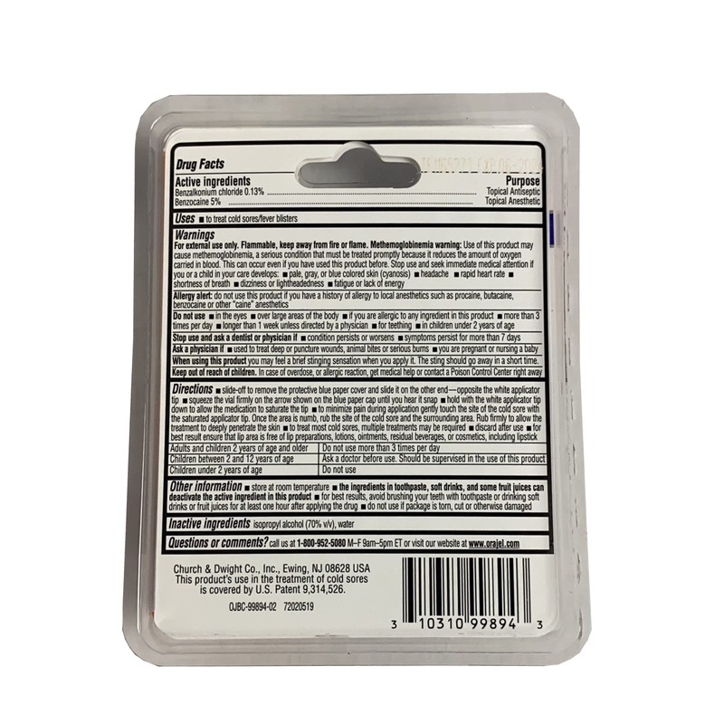 Orajel Touch-Free Applicator for Cold Sores, 6 Count (Pack of