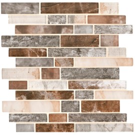 MSI Taos Interlocking Glass Mesh-Mounted Mosaic Tile for Kitchen Backsplash, Wall Tile for Bathroom, Shower Wall Tile, Mosaic Tile, Sample