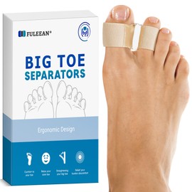 2-Loop Big Toe Separator,Ergonomic Big Toe Spacers,Bunion Corrector for Overlapping Big Toe, Soft Gel Cushion with Elastic Fabric Strap, Day/Night Wear,3 Sizes,Comfortable, Washable.