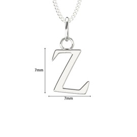 Aeon Jewellery Alphabet Initial Necklace - Z | 925 Sterling Silver | Adjustable 16-18 Inch Silver Necklace | Polishing Cloth Included