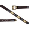 Western Belt Coffee Gold Cowboy Prayer Men Blue Stone Crocodile
