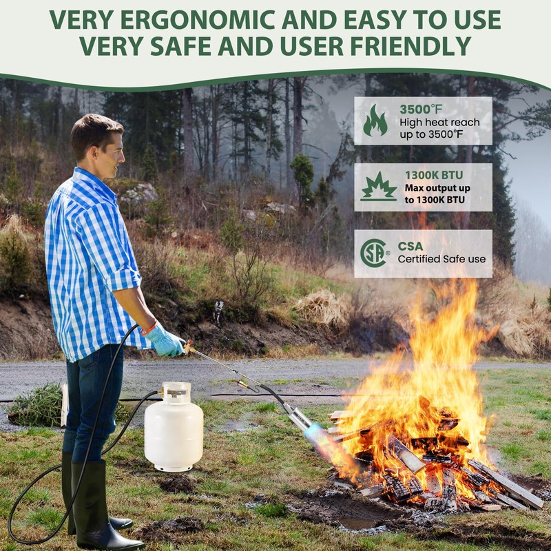 ARTFLAMM Portable Propane Torch Weed Burner Kit with Storage Bag,