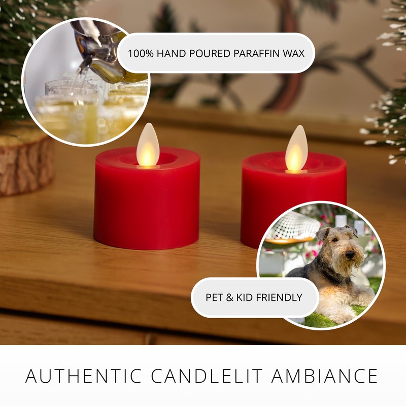 Luminara 2-Pack Moving Flame LED Flameless Tealight (2" x 2")