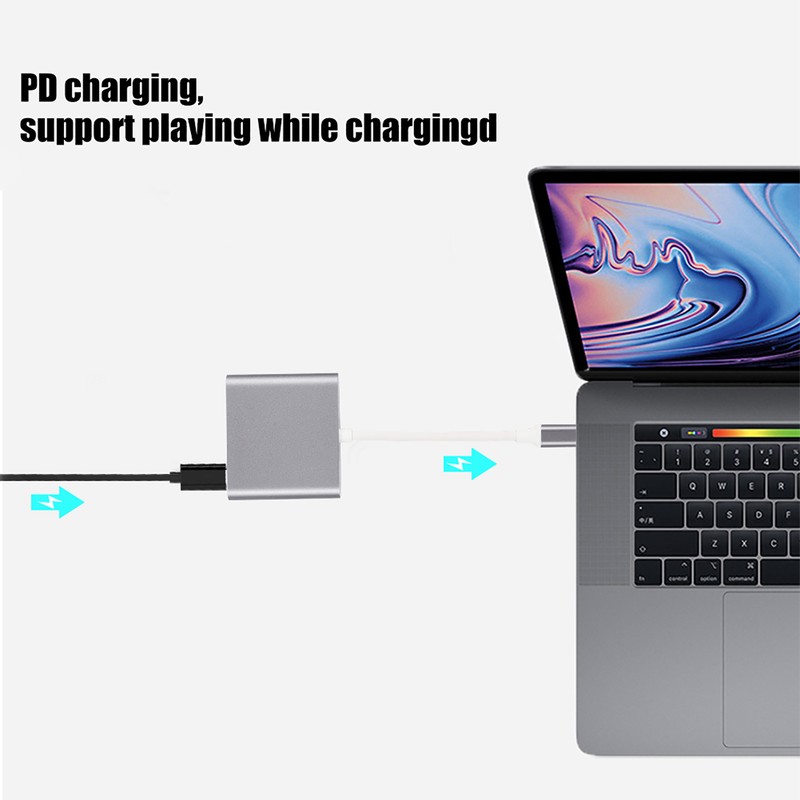 HC 04 Multifunction 3 in 1 Hub Type C to