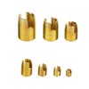 50 Pieces Self-Tapping Thread Insert, Brass Tone Thread Slotted Inserts